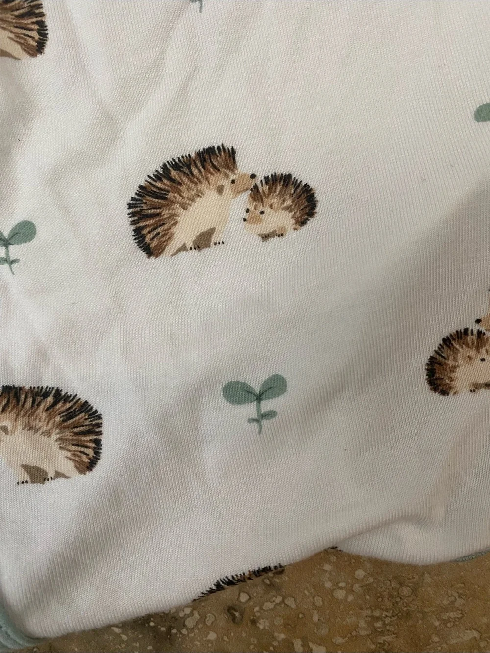 Kyte Baby 0-3m Bamboo Rayon Prickle Hedgehog Print Sage Snap Baby Bodysuit